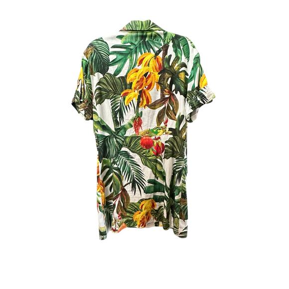 House of Harlow 1960 Women's Linen Blend Tropical Print Dress Size Small Revolve - Picture 2 of 9